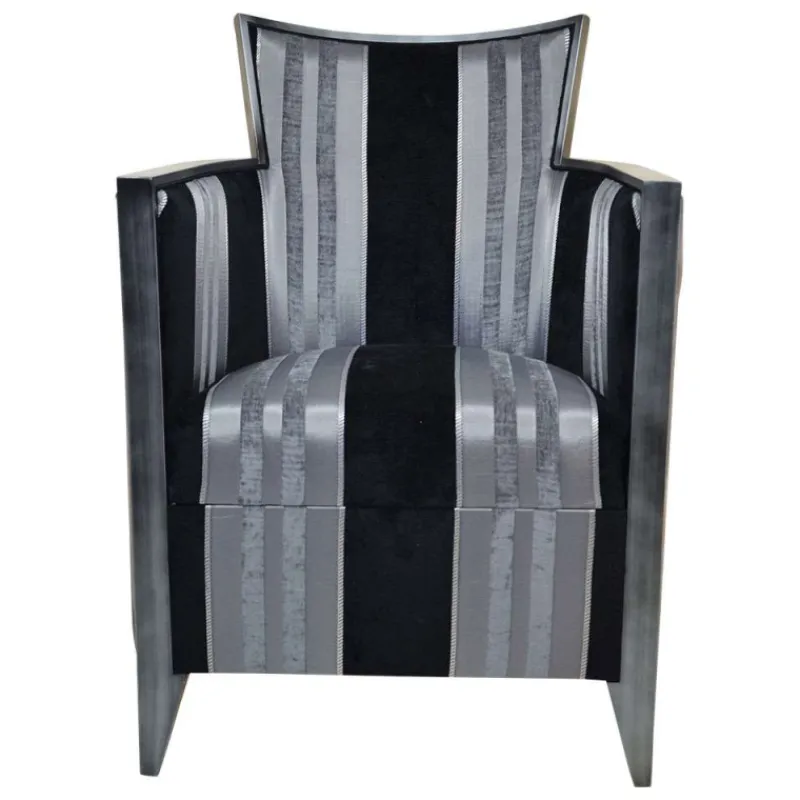 Paget Nathan Fauteuil art déco fabriqué en France en tissu et bois massif> Fauteuil De Salon