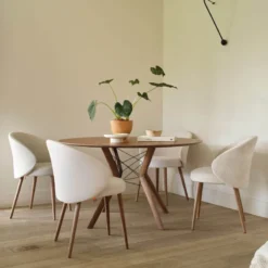 Mobitec Neo ® Fauteuil cosy confortable en tissu et pieds bois><noscript><img width=