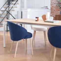 Mobitec Neo ® Fauteuil cosy confortable en tissu et pieds bois><noscript><img width=
