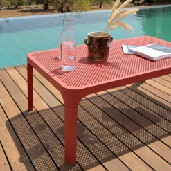 Net Table basse de jardin moderne avec plateau micro perforé 100 x 60 cm><noscript><img width=