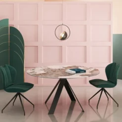 Akante New AustinTable moderne en céramique extensible avec pieds en métal noir> Table De Salle à Manger