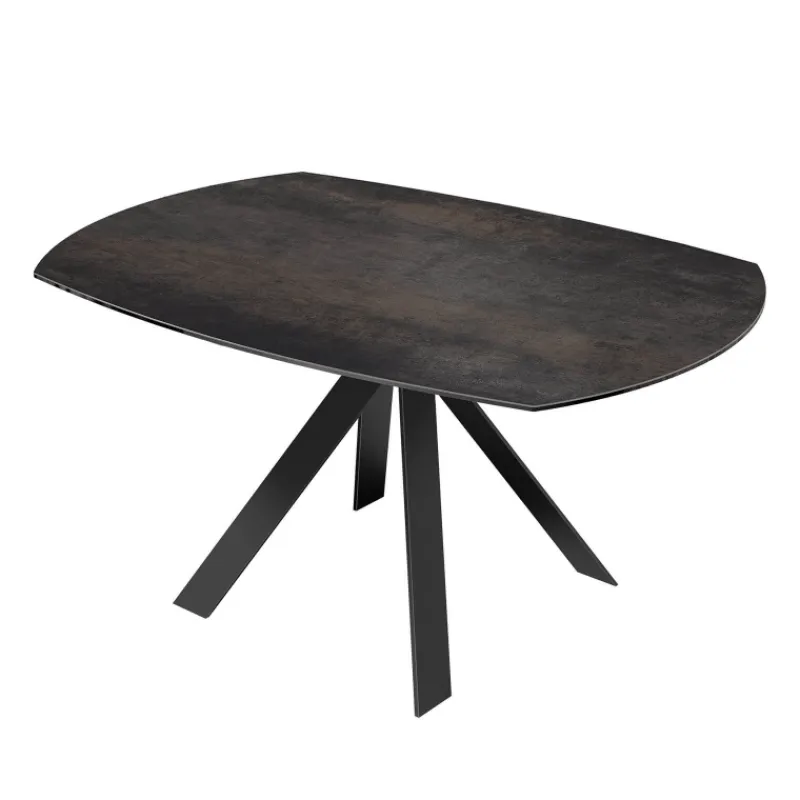 Akante New AustinTable moderne en céramique extensible avec pieds en métal noir> Table De Salle à Manger