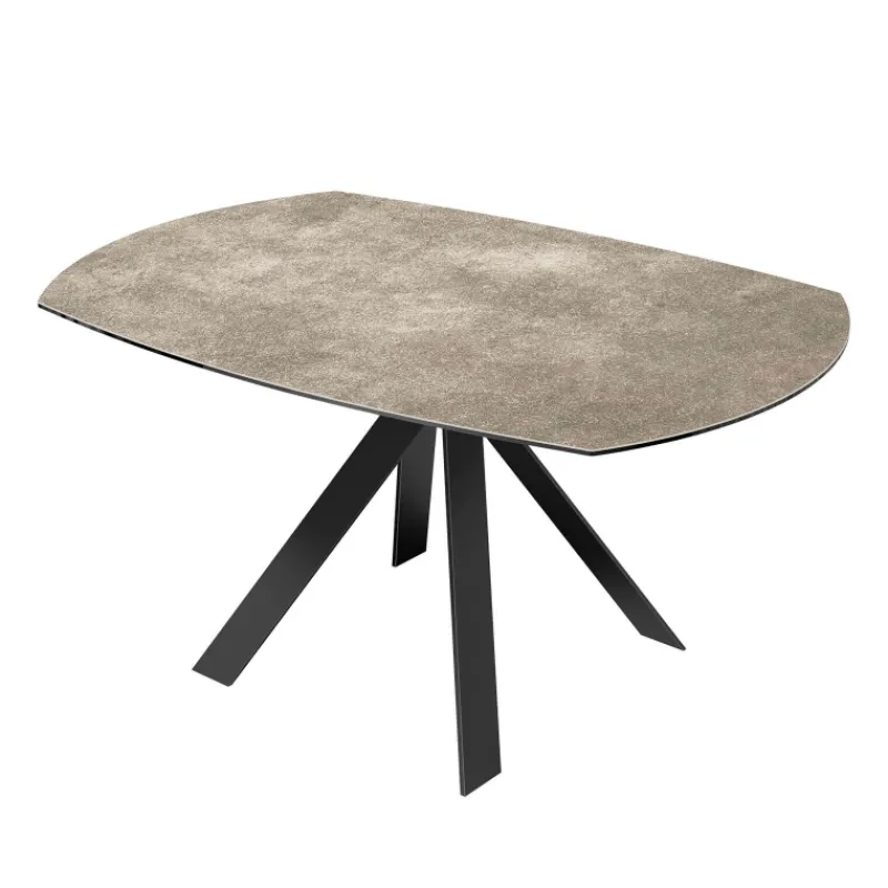 Akante New AustinTable moderne en céramique extensible avec pieds en métal noir> Table De Salle à Manger