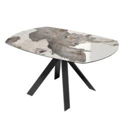 Akante New AustinTable moderne en céramique extensible avec pieds en métal noir><noscript><img width=