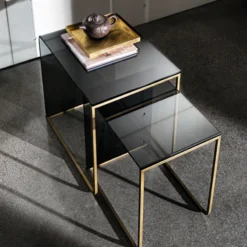 Sovet Italia Nido Sovet® Table basse gigogne en verre> Table De Salon