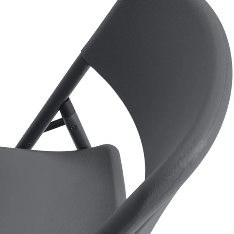 NormanChaise pliante en polyéthylène gris foncé> Chaise De Cuisine