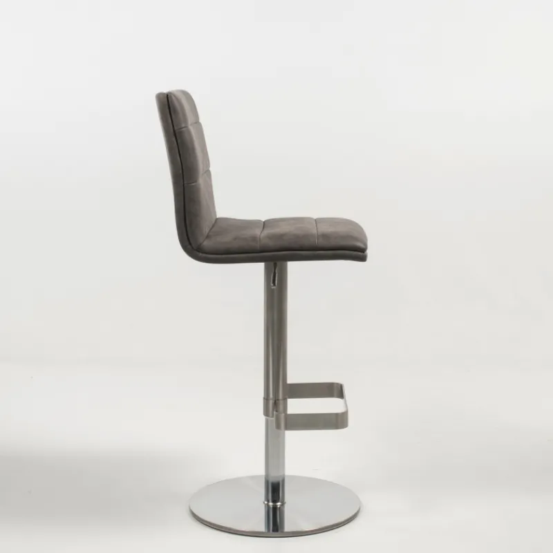 NouméaTabouret réglable en hauteur pied métal et coque rembourrée> Tabouret Snack (assise +/- 65 Cm)|Tabouret De Bar (assise +/- 80 Cm)