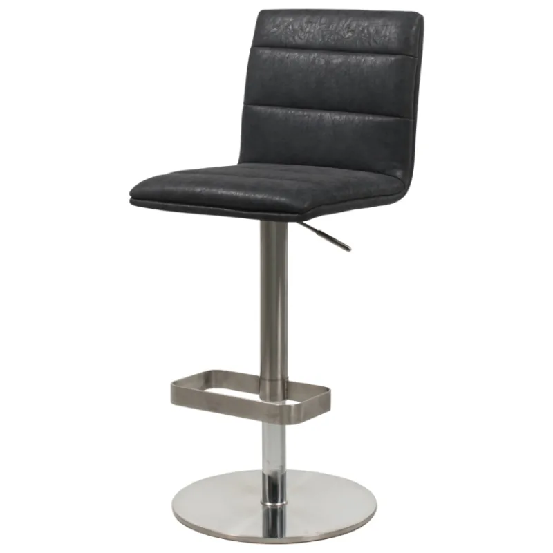 NouméaTabouret réglable en hauteur pied métal et coque rembourrée> Tabouret Snack (assise +/- 65 Cm)|Tabouret De Bar (assise +/- 80 Cm)