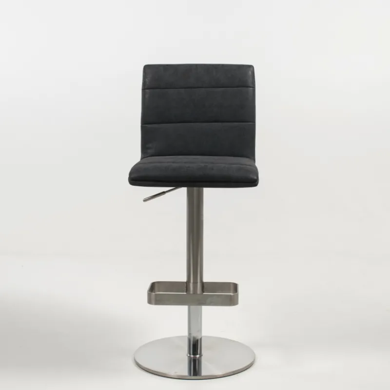 NouméaTabouret réglable en hauteur pied métal et coque rembourrée> Tabouret Snack (assise +/- 65 Cm)|Tabouret De Bar (assise +/- 80 Cm)