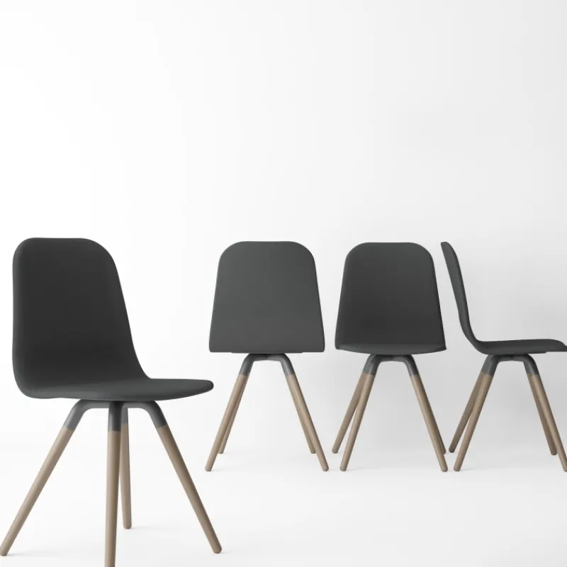Cancio Nuba Chaise scandinave en tissu avec pieds en bois> Chaise Pour Chambre|Chaise De Salle à Manger