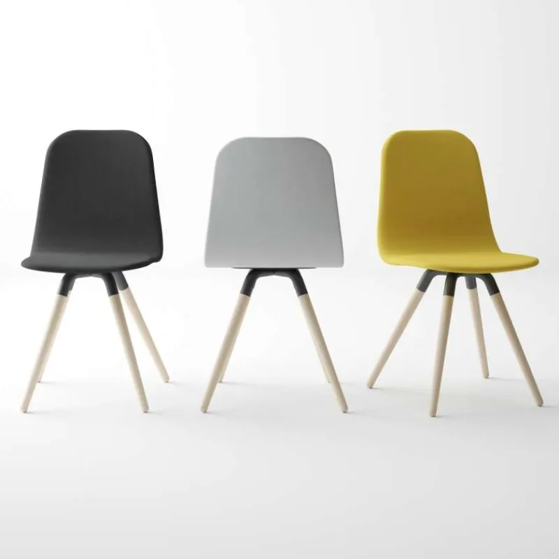 Cancio Nuba Chaise scandinave en tissu avec pieds en bois> Chaise Pour Chambre|Chaise De Salle à Manger