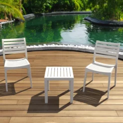 Ocean Side Table basse d’appoint carrée en résine pour jardin><noscript><img width=