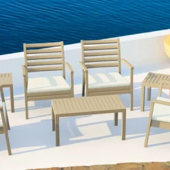 Ocean Table basse de jardin en résine rectangulaire><noscript><img width=