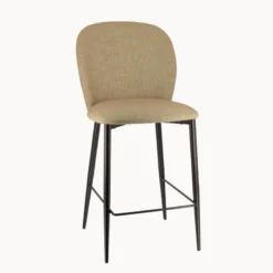 Europea Odette Tabouret snack en tissu bicolore avec pieds en métal> Tabouret Snack (assise +/- 65 Cm)|Tabouret De Bar (assise +/- 80 Cm)