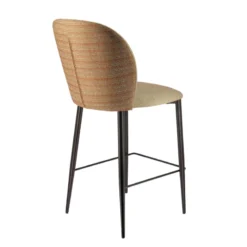 Europea Odette Tabouret snack en tissu bicolore avec pieds en métal> Tabouret Snack (assise +/- 65 Cm)|Tabouret De Bar (assise +/- 80 Cm)