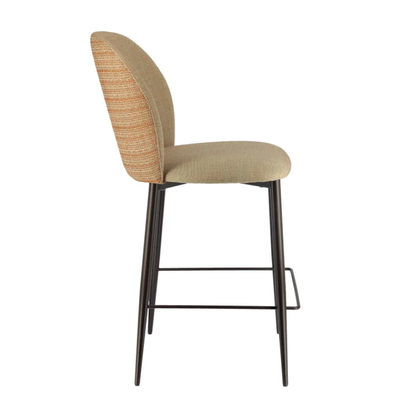 Europea Odette Tabouret snack en tissu bicolore avec pieds en métal> Tabouret Snack (assise +/- 65 Cm)|Tabouret De Bar (assise +/- 80 Cm)