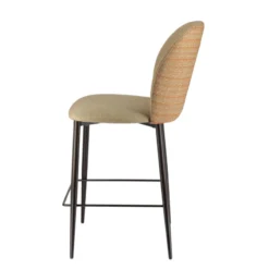 Europea Odette Tabouret snack en tissu bicolore avec pieds en métal><noscript><img width=
