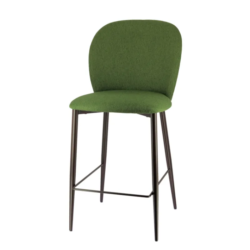 Europea Odette Tabouret snack moderne en tissu avec pieds en métal> Tabouret Snack (assise +/- 65 Cm)|Tabouret De Bar (assise +/- 80 Cm)