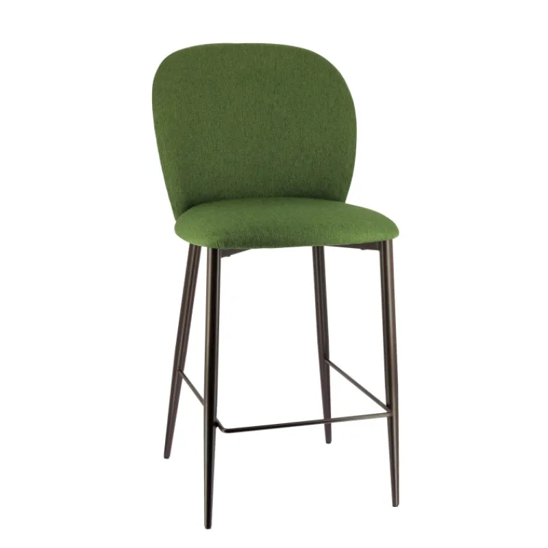 Europea Odette Tabouret snack moderne en tissu avec pieds en métal> Tabouret Snack (assise +/- 65 Cm)|Tabouret De Bar (assise +/- 80 Cm)