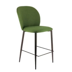 Europea Odette Tabouret snack moderne en tissu avec pieds en métal><noscript><img width=