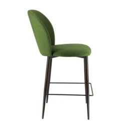 Europea Odette Tabouret snack moderne en tissu avec pieds en métal><noscript><img width=
