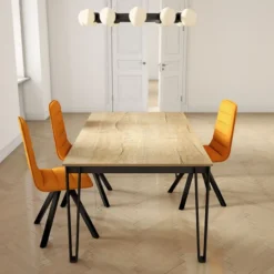 Cancio Okaso Table de salle à manger rectangulaire en stratifié pieds en épingle><noscript><img width=