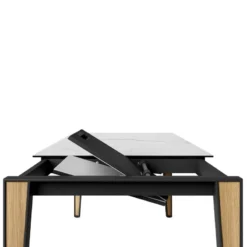 Cancio Okaso Table moderne extensible en céramique avec pieds bois et métal><noscript><img width=