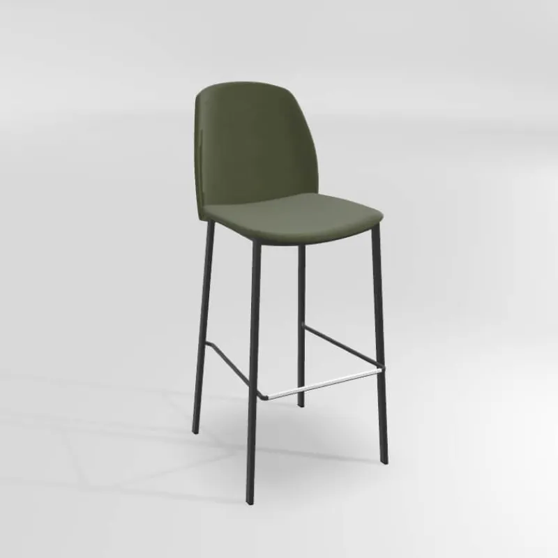 Perfecta Olivia Tabouret de bar en tissu avec pieds métal> Tabouret De Bar (assise +/- 80 Cm)