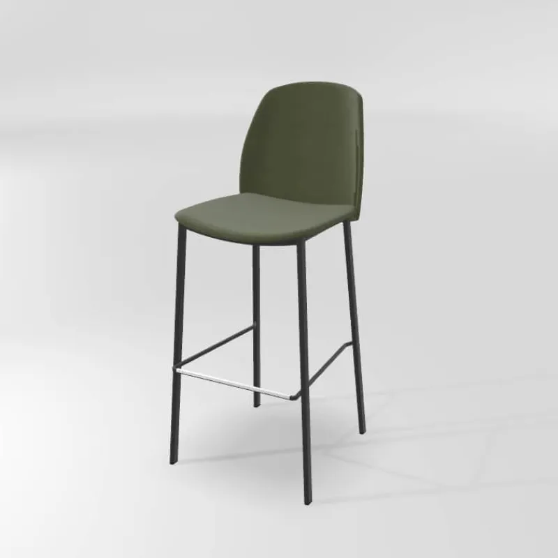 Perfecta Olivia Tabouret de bar en tissu avec pieds métal> Tabouret De Bar (assise +/- 80 Cm)