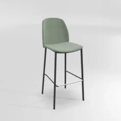 Perfecta Olivia Tabouret de bar en tissu avec pieds métal><noscript><img width=