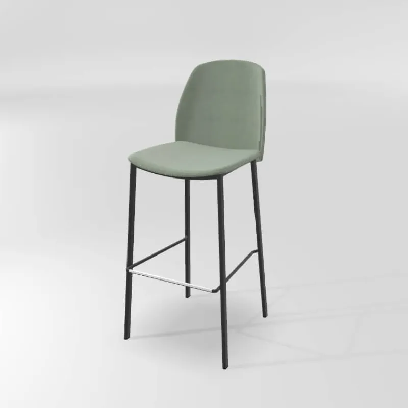 Perfecta Olivia Tabouret de bar en tissu avec pieds métal> Tabouret De Bar (assise +/- 80 Cm)