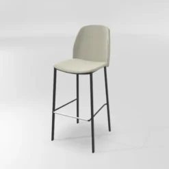 Perfecta Olivia Tabouret de bar en tissu avec pieds métal><noscript><img width=