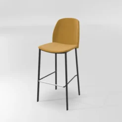 Perfecta Olivia Tabouret de bar en tissu avec pieds métal><noscript><img width=