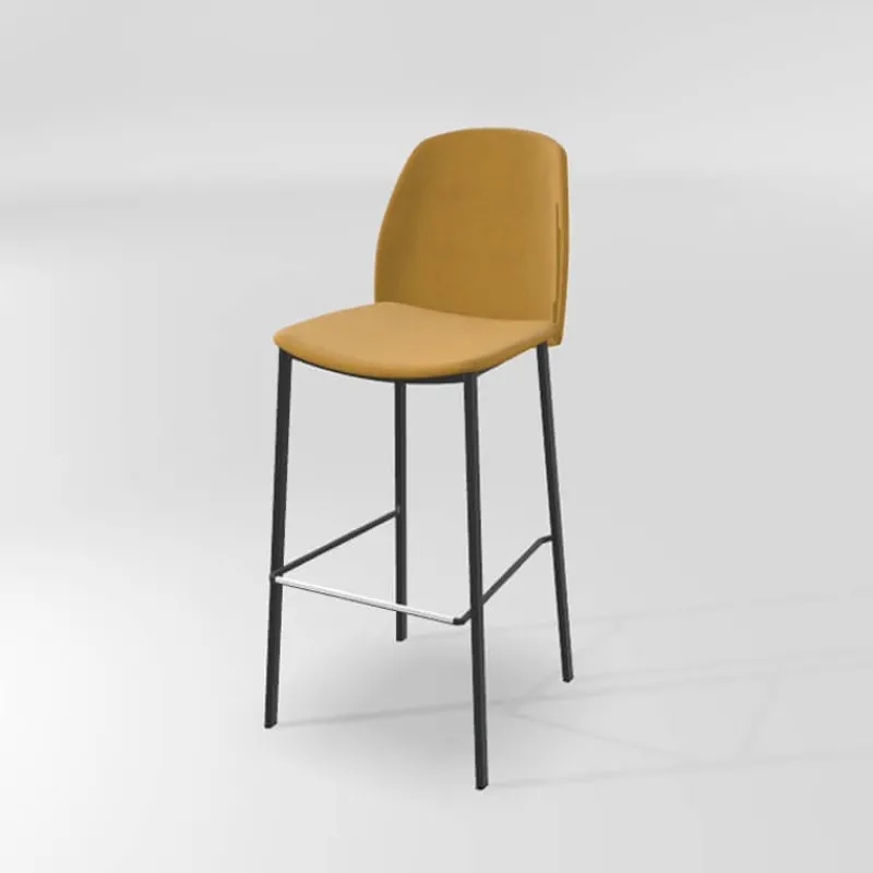 Perfecta Olivia Tabouret de bar en tissu avec pieds métal> Tabouret De Bar (assise +/- 80 Cm)