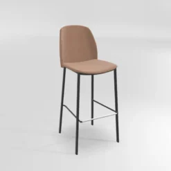 Perfecta Olivia Tabouret de bar en tissu avec pieds métal><noscript><img width=