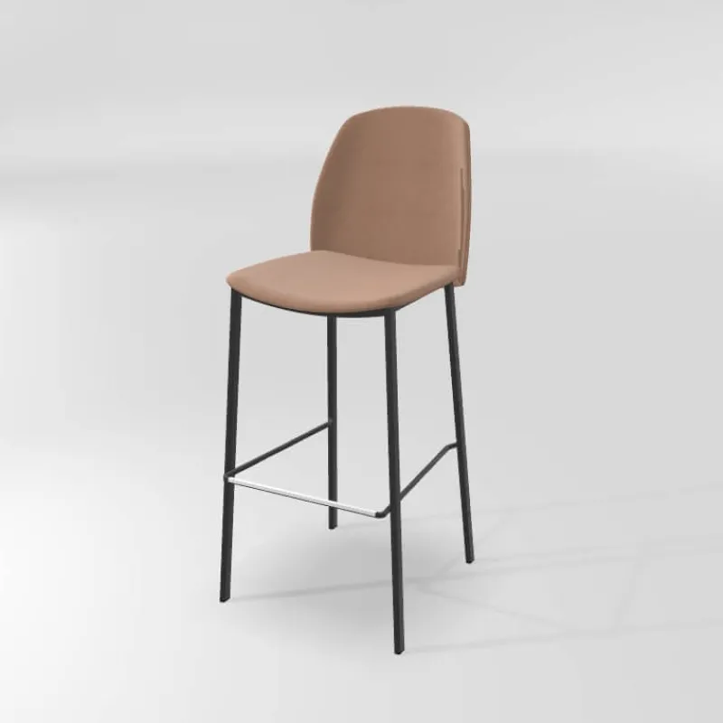 Perfecta Olivia Tabouret de bar en tissu avec pieds métal> Tabouret De Bar (assise +/- 80 Cm)