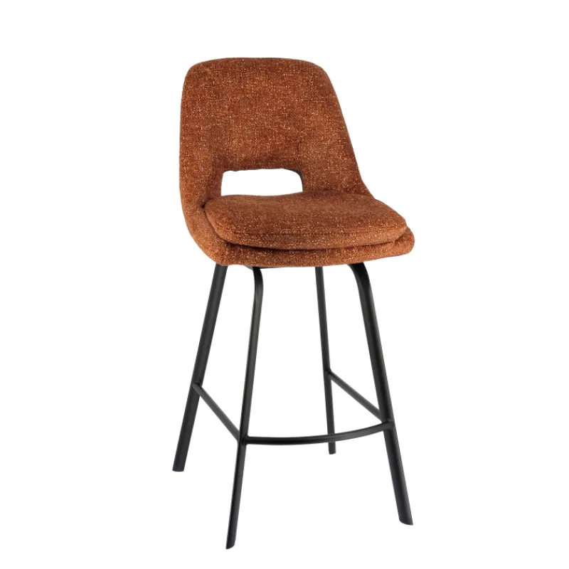 OlivierTabouret snack en tissu avec pieds en métal> Tabouret Snack (assise +/- 65 Cm)|Tabouret De Bar (assise +/- 80 Cm)