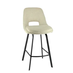 OlivierTabouret snack en tissu avec pieds en métal><noscript><img width=