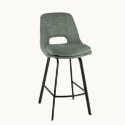 OlivierTabouret snack en tissu avec pieds en métal><noscript><img width=