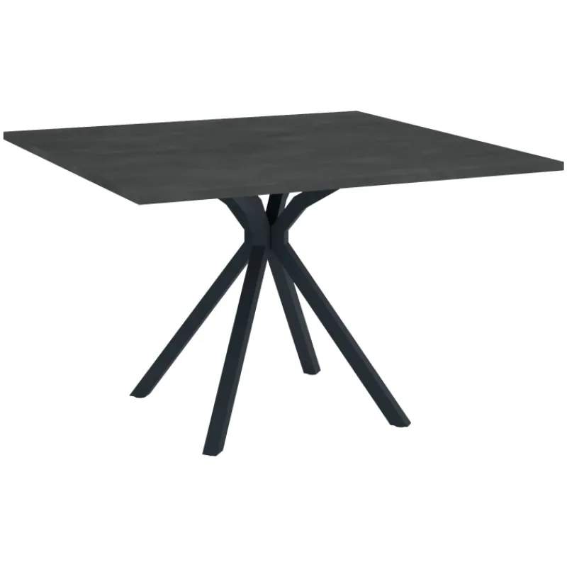 Perfecta Onyx Table carrée en stratifié avec pied central en métal> Table De Cuisine|Table De Salle à Manger
