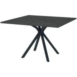 Perfecta Onyx Table carrée en stratifié avec pied central en métal> Table De Cuisine|Table De Salle à Manger