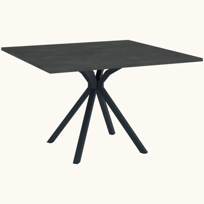 Perfecta Onyx Table carrée en stratifié avec pied central en métal> Table De Cuisine|Table De Salle à Manger