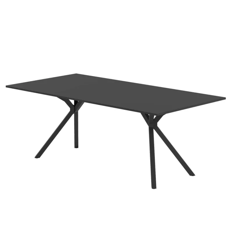 Perfecta Onyx Table design rectangulaire avec pieds en métal> Table De Salle à Manger