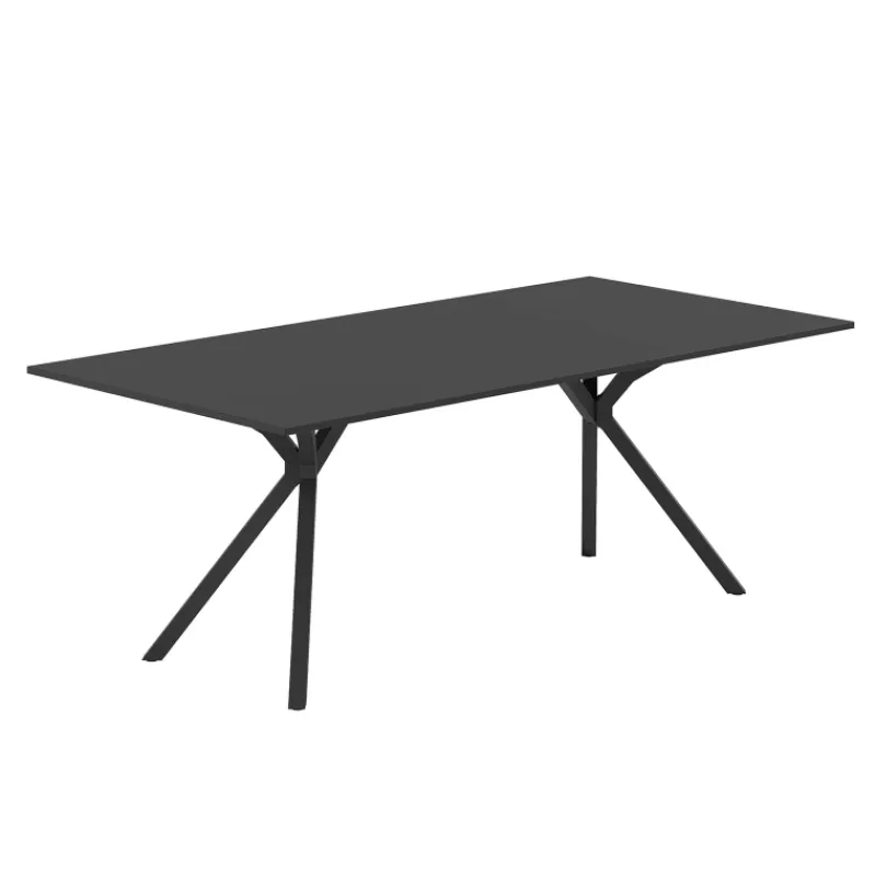 Perfecta Onyx Table design rectangulaire avec pieds en métal> Table De Salle à Manger