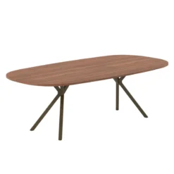 Perfecta Onyx Table rectangulaire en stratifié avec bords arrondis et pieds en métal> Table De Salle à Manger