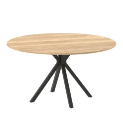 Perfecta Onyx Table ronde en mélaminé avec pied central design en métal> Table De Salle à Manger