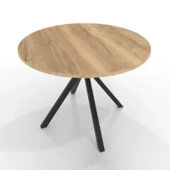 Perfecta Onyx Table ronde en stratifié avec pieds en métal moderne> Table De Cuisine|Table De Salle à Manger