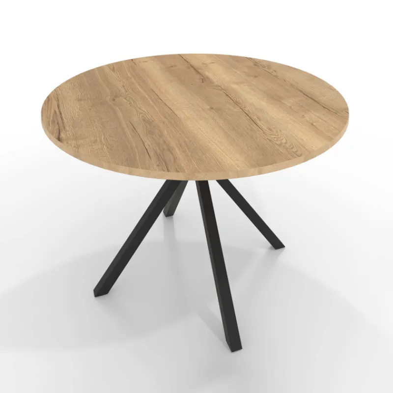 Perfecta Onyx Table ronde en stratifié avec pieds en métal moderne> Table De Cuisine|Table De Salle à Manger