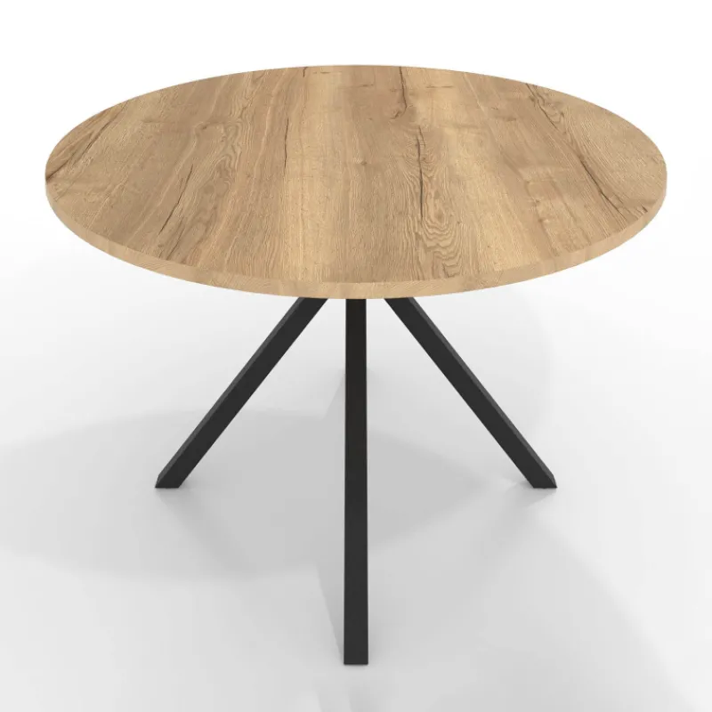 Perfecta Onyx Table ronde en stratifié avec pieds en métal moderne> Table De Cuisine|Table De Salle à Manger