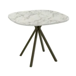 Perfecta Onyx Table snack carrée avec bords arrondis en stratifié et pieds en métal> Table De Cuisine|Table De Salle à Manger
